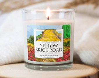 Yellow Brick Road Soy Wax Candle | Wizard of Oz | Dorothy | Ruby Slippers | Library Candle | Somewhere Over the Rainbow | Booklover Gift