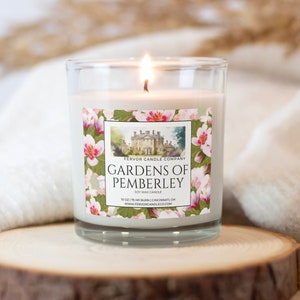 Gardens of Pemberley Soy Wax Candle | Jane Austen Candle | Pride and Prejudice | Pemberley | Library Candle | Mister Darcy | Booklover Gift