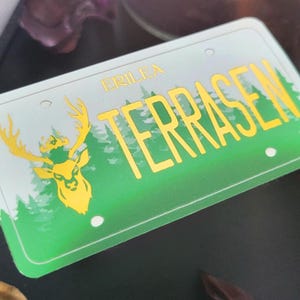 Sticker glazen troon, TERRASEN ijdelheid nummerplaat Kindle-accessoire met mat metallic effect, Lord of the North Stag