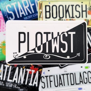 Plot Twist Bookish Sticker, PLOTWST Vanity License Plate Kindle Accessories for eReader