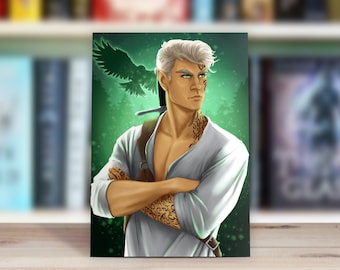 Glazen troon fanartprint, officieel gelicentieerde Sarah J Maas-merchandise, Rowan Whitethorn, Rowaelin, TOG, SJM, leesgrage karakterkunst.