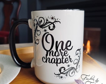 One More Chapter Bookish Mug | Books and Coffee | Book Nerd | Booktok | Bookstagram | Bookish Merch Drinkware Home Decor | Bookish Gift Idea