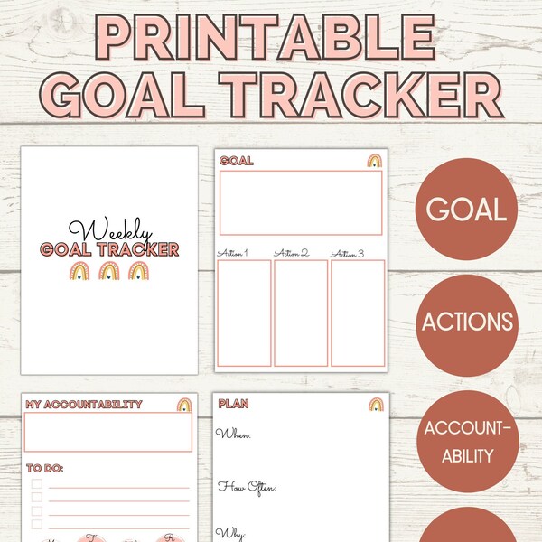 Monthly Goal Tracker Coloring Sheet Fitness - Etsy