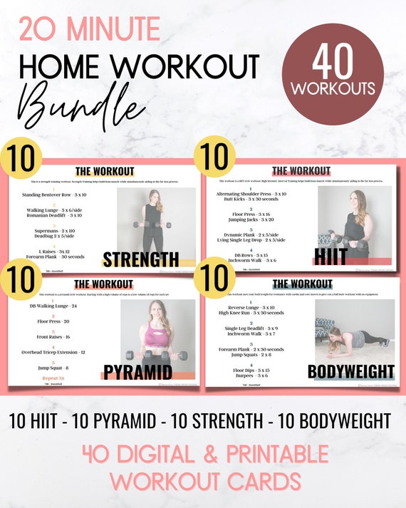 20 Minute Home Workout / Workout Guide / Strength Training - Etsy Ireland