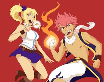 Natsu and Lucy Print
