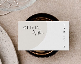Arched Wedding Place Card Template, Minimalist Canva Design (INSTANT DOWNLOAD)