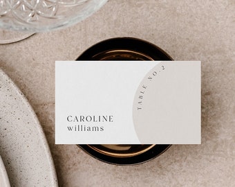 Minimalist Arched Wedding Place Card Template, Editable in Canva (Instant Download)