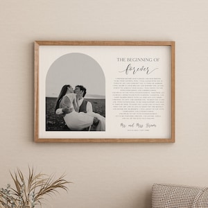 Modèle de cadeau de premier anniversaire de mariage photo, modèle de toile, voeux de mariage Wall Art imprimable, téléchargement immédiat