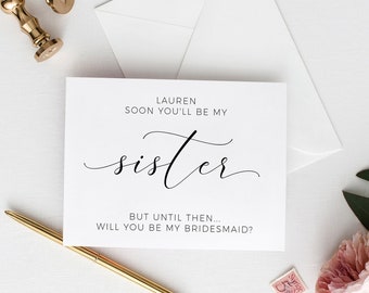 Bridesmaid Proposal Card, Soon You Will Be My Sister In Law Card, INSTANT DOWNLOAD