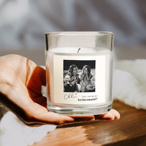 Photo Bridesmaid Proposal Candle Label Template, Printable DIY Label, Canva Will You Be My Bridesmaid / Maid Of Honor , INSTANT DOWNLOAD