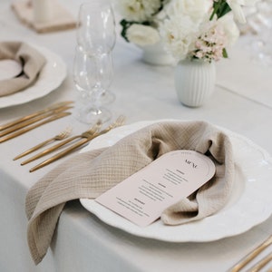 Menú de boda de arco largo, plantilla de menú de Canva, menú de bebidas de boda, descarga instantánea