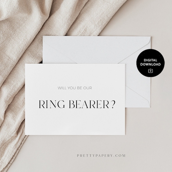 Digital Download Ring Bearer Proposal Card, Will You Be Our Ring Bearer Card, INSTANT DOWNLOAD, Ready To Print