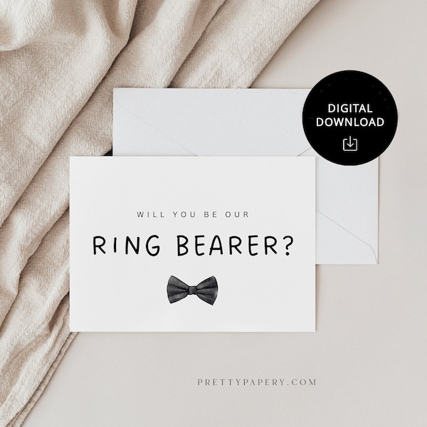 Playful Digital Download Ring Bearer Proposal Card, Will You Be Our Ring Bearer Card, INSTANT DOWNLOAD, Ready To Print