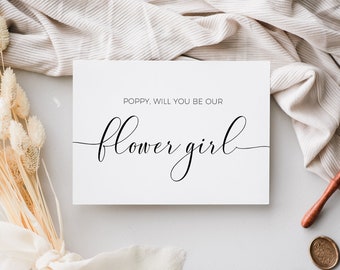Minimalist Flower Girl Proposal, Canva Will You Be My Flower Girl Card Template, Printable, INSTANT DOWNLOAD