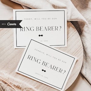 Canva Ring aan toonder voorstel kaartsjabloon, zult u onze ring aan toonder kaart zijn, INSTANT DOWNLOAD