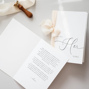 Vow Books Set of 2, His and Hers Vow Book Template Set, Wedding Vows Cards Template, INSTANT DOWNLOAD