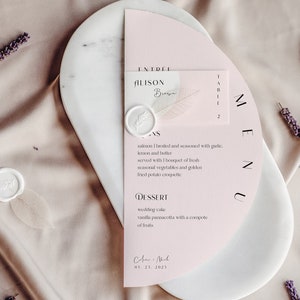 Blush Half Moon Menu Template & Place Card Template Set, Half Circle Menu, Arch Wedding Menu, Instant Download