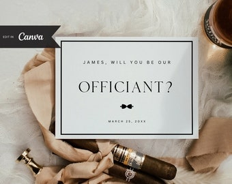Canva Officiant Proposal Card Template, Will You Be Our Officiant Card, INSTANT DOWNLOAD