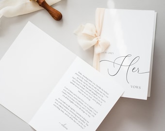 Vow Books Set of 2, His and Hers Vow Book Template Set, Wedding Vows Cards Template, INSTANT DOWNLOAD