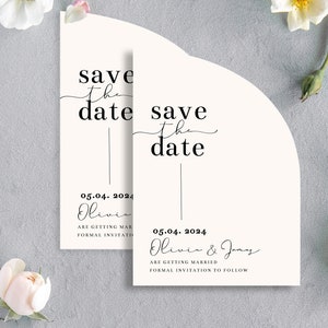 Halber Bogen Save the Dates Vorlage, Save the Date Karte, Sofort Download