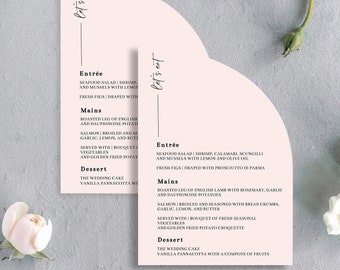 Half Arch Wedding Menu Template, Blush Wedding Menu, Half Arch Menu Template, Printable Wedding Menus, Arch Menu Card, INSTANT DOWNLOAD