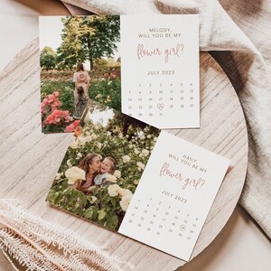 Calendrier de proposition de demoiselle d'honneur, seras-tu ma fille d'honneur modèle de carte, imprimable, téléchargement immédiat