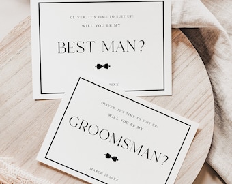 Groomsmen Proposal Card Template, Best Man Proposal, INSTANT DOWNLOAD