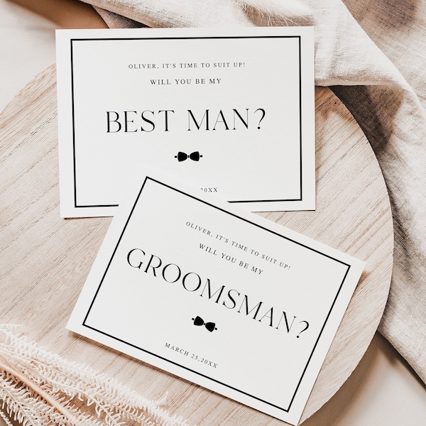 Groomsmen Proposal Card Template, Canva Best Man Proposal, INSTANT DOWNLOAD