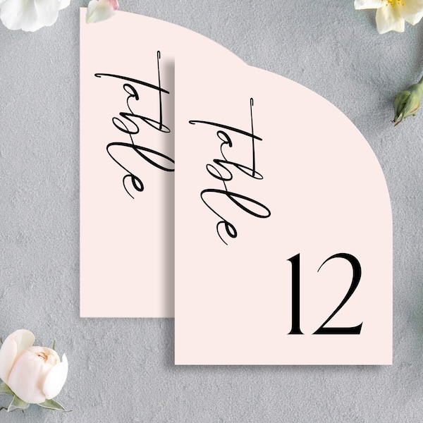 Half Arch Wedding Table Number Sign, Half Arch Table Numbers, Printable Wedding Table Number, INSTANT DOWNLOAD