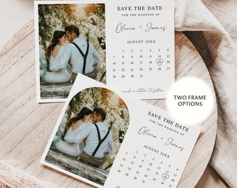 Photo Calendar Save the Date Template, Wedding Announcement, INSTANT DOWNLOAD