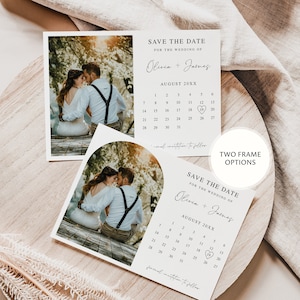 Calendrier photo Enregistrer le modèle de date, Annonce de mariage, TÉLÉCHARGEMENT INSTANTANÉ