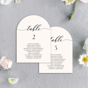 Arch Wedding Seating Cards Template, Arched Minimalist Seating Cards, Instant Download, #CHLOE