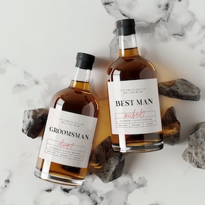 Modèle d'étiquette de whisky pour proposition de meilleur homme moderne, canva Will You Be My Groomsman, cadeau pour garçons d'honneur, TÉLÉCHARGEMENT IMMÉDIAT