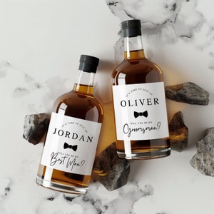 Étiquette Whisky Modèle de proposition de garçon d'honneur, Canva Will You Be My Groomsman, Il est temps de s'habiller, Proposition d'un garçon d'honneur, TÉLÉCHARGEMENT IMMÉDIAT