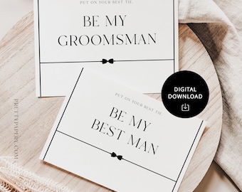 Groomsmen Proposal Card, Modern Man Design (Digital Download)