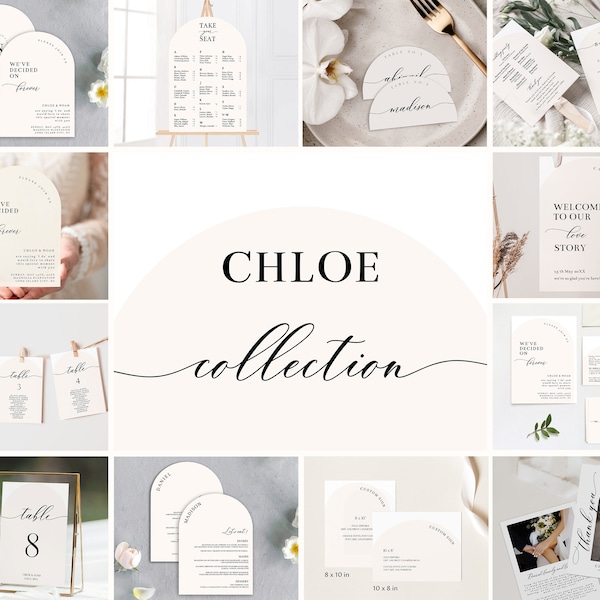 Arched Wedding Bundle, Arch Wedding Stationary, Instant Download, #CHLOE
