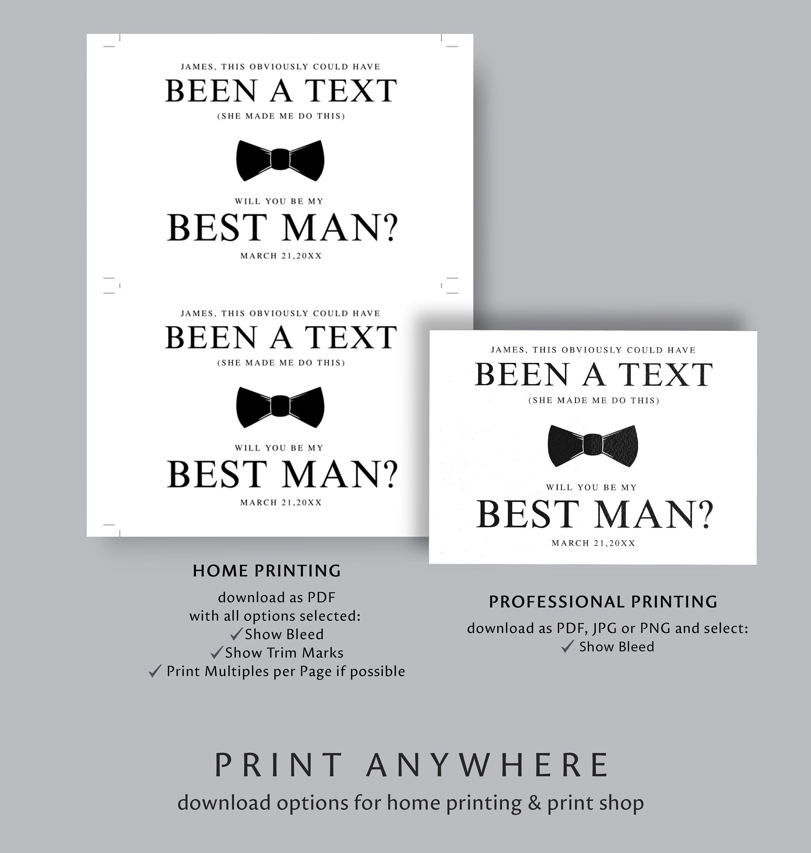 Funny Best Man Proposal Card Template Groomsmen Proposal - Etsy