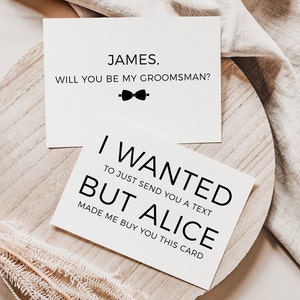 Funny Groomsman Proposal Card Template, Best Man Proposal, INSTANT DOWNLOAD
