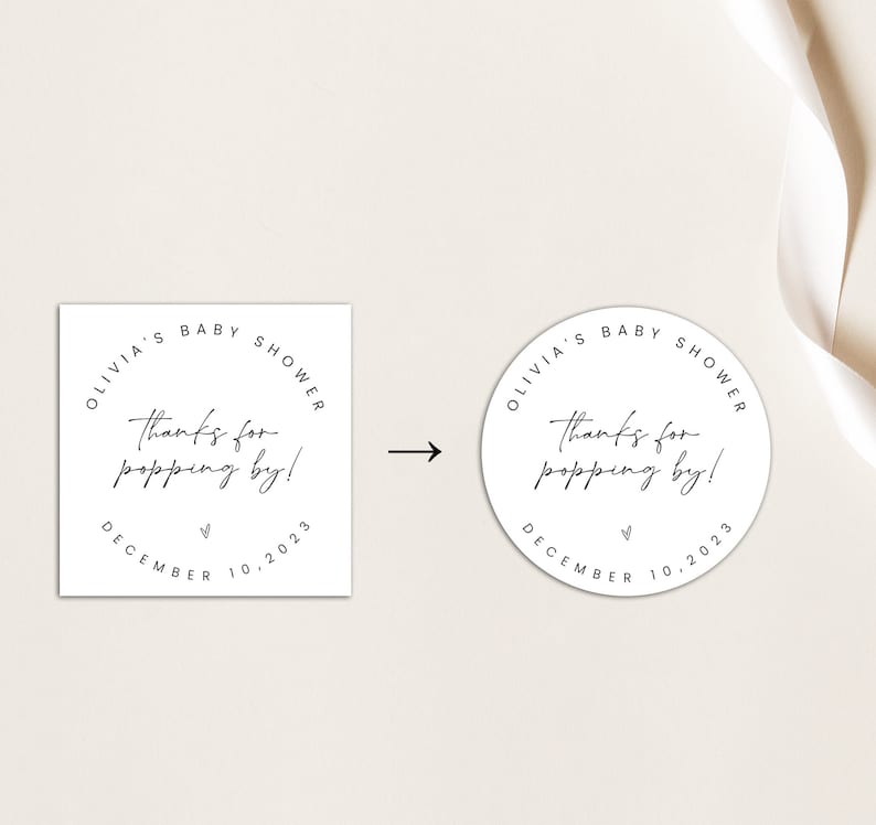 Circle Gift Tags Template Thanks for Popping By Printable - Etsy