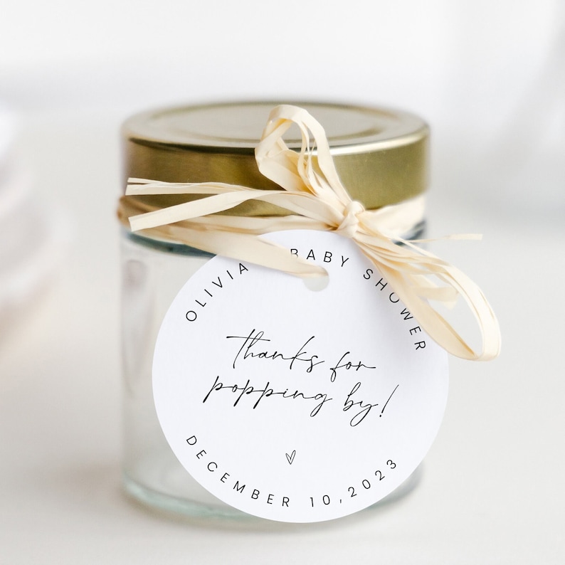 Circle Gift Tags Template Thanks for Popping By Printable - Etsy