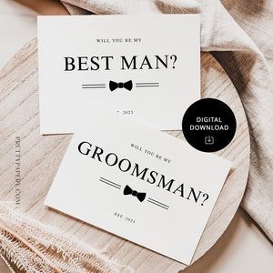Download digitale Best Man & Groomsmen Proposal Cards, DOWNLOAD IMMEDIATO, pronto per la stampa