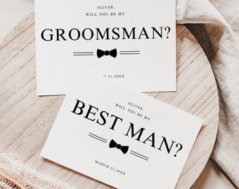 Printable Best Man Proposal Card Template, Groomsmen Proposal, INSTANT DOWNLOAD