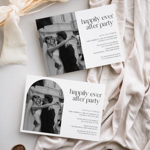 Printable Happily Ever After Party Invite, Photo Reception Party Invitation Template, Instant Download