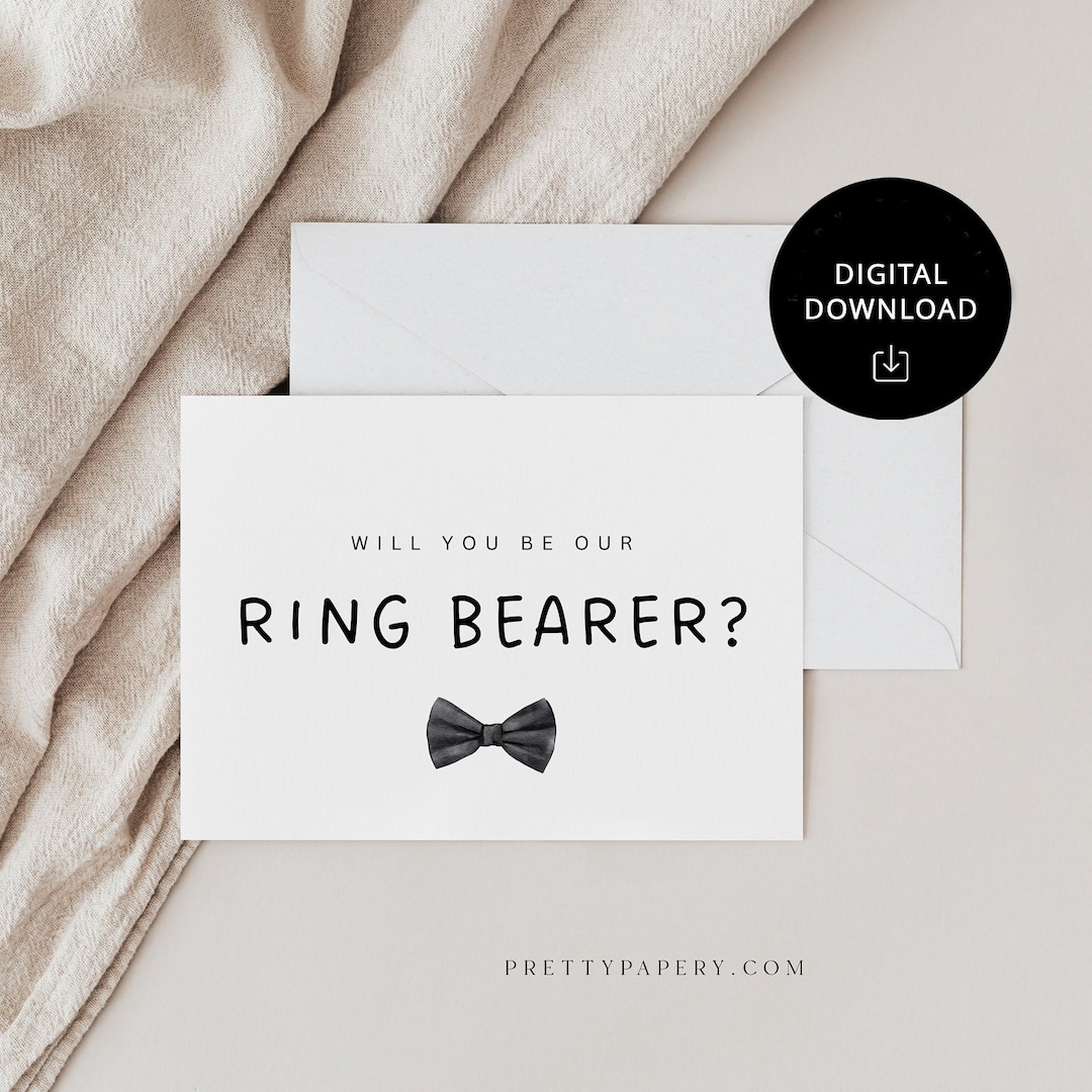 Playful Digital Download Ring Bearer Proposal Card, Will You Be Our Ring Bearer Card, INSTANT ...