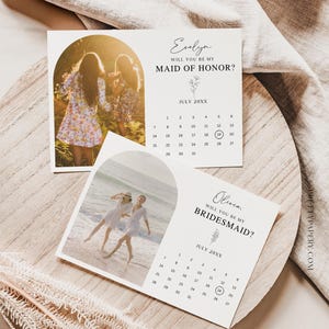 Wildflower Você será meu cartão de madrinha, calendário de proposta de madrinha Canva, para impressão, DOWNLOAD INSTANTÂNEO