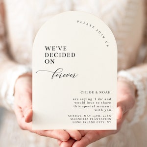 Arch Wedding Invitation Template, Canva We’ve Decided On Forever Script Wedding Invitation, Instant Download, #CHLOE