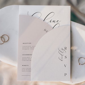 Modèle de jeu de faire-part de mariage demi-arche, carte de détails, carte Rsvp, téléchargement immédiat