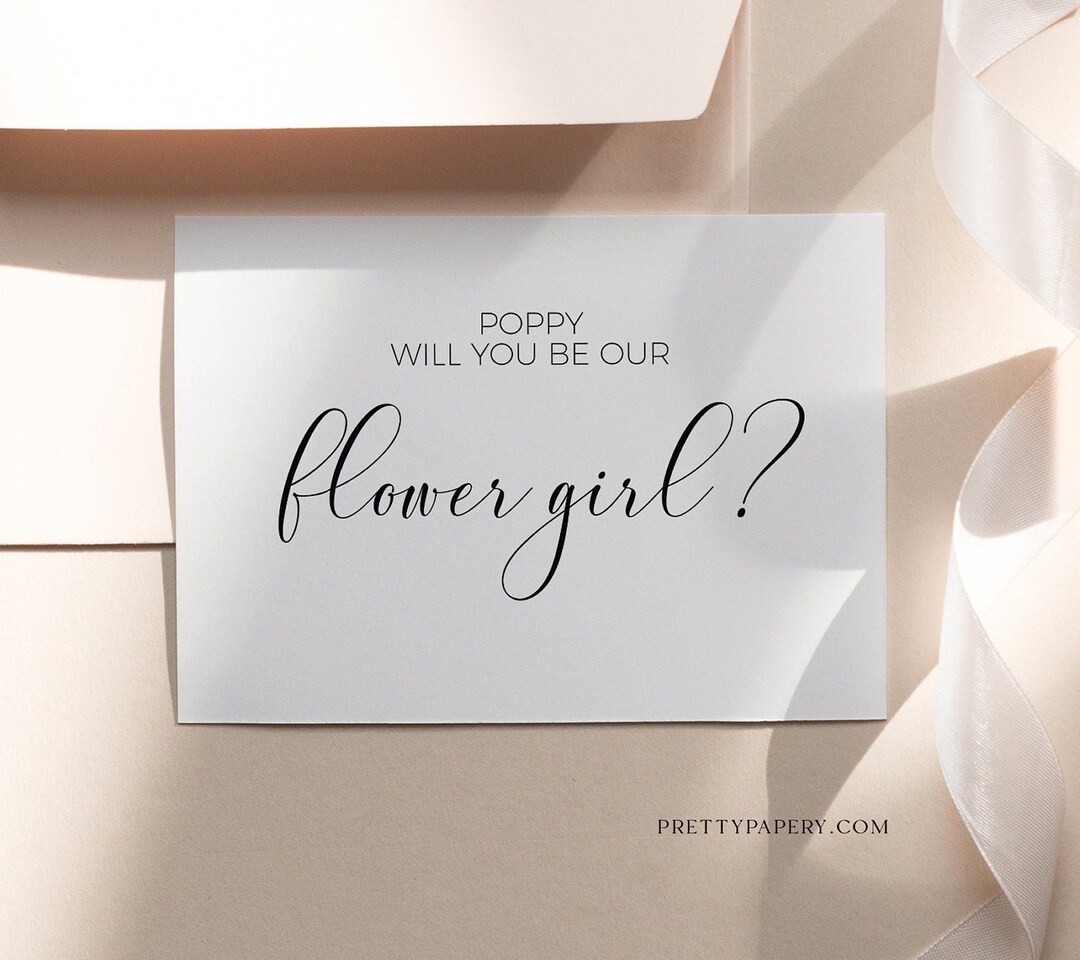 Minimal Flower Girl Proposal, Will You Be My Flower Girl Card Template ...