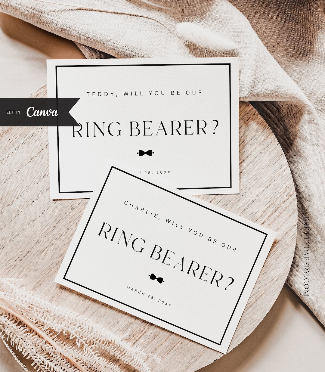 Canva Ring Bearer Proposal Card Template, Will You Be Our Ring Bearer ...