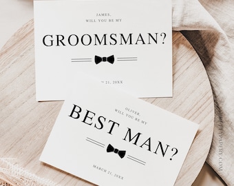 Printable Best Man Proposal Card Template, Canva Groomsmen Proposal, INSTANT DOWNLOAD